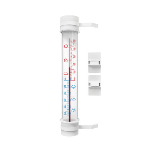 Termometr zaokienny z taśmą klejącą i możliwością przykręcenia – Pomiar temperatury (–50°C do +50°C)