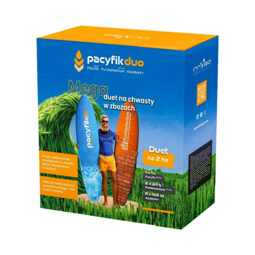 Pacyfik Duo herbicyd zbożowy (Pacyfik 1L+Fundamentum 2x30g+Asystent 2x100ml) 2ha