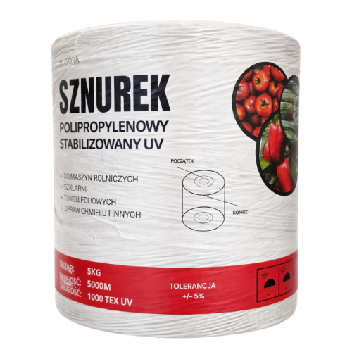 Sznurek rolniczy PP 5000m. Do szklarni, tuneli foliowych, upraw chmielu