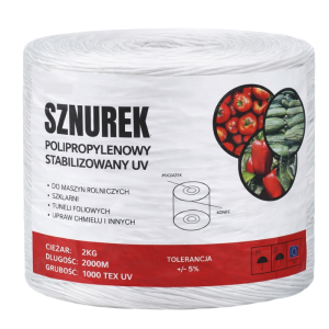 Sznurek rolniczy PP 2000m. Do szklarni, tuneli foliowych, upraw chmielu