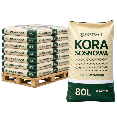 Kora sosnowa 0–60 mm niesortowana - paleta